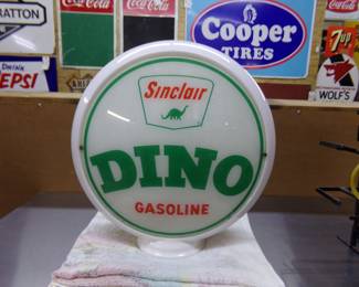 ORIGINAL Double sided Sinclair Milk Glass Globe gas pump topper! 