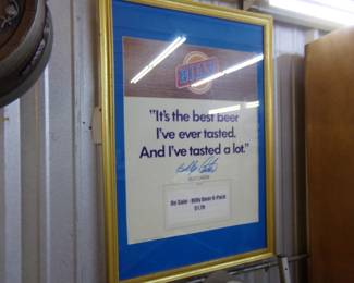 Original Billy Beer advertisement, comes with a free full six pack of Billy Beer, although we wouldn't advise drinking it after all these years!  