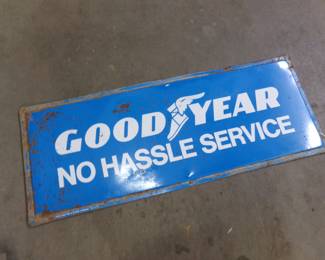 original Goodyear No Hassle Service sign 