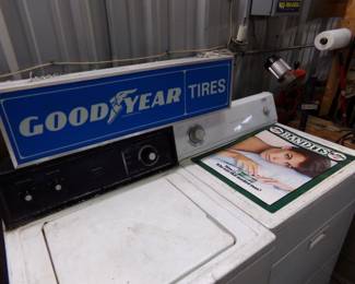 Goodyear light up sign, works & Skoal Bandits advertising posters (3)
