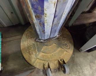 1958-1965 double sided Coca Cola School Crossing Guard w/ original Coca Cola base & wheels!