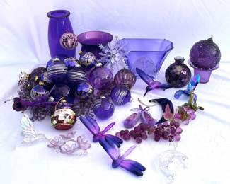 140 PurpleLoversChristmasOrnamentsandDecorLot
