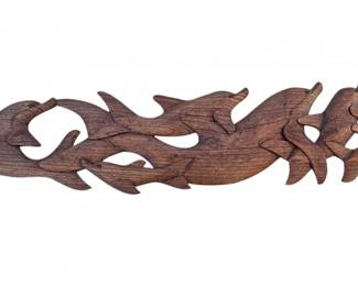 44 PlayfulDolphinsWallArtMadefromaSingleWoodPlank