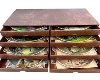 75 CollectiblePlatesinStorageBoxFeaturingSpodeCeramics