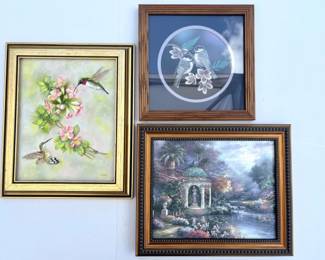 24 3PieceWallArtSetIncludingSmallOriginalOilPainting