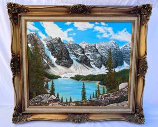 168 OilPaintingonCanvasinOrnateGoldPaintedFrame