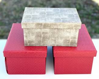 57 FauxRedAlligatorandGreySnakeSkinShoeBoxes