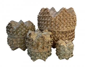 42 NestingHawaiianLauhalaSixPointBaskets4PieceSet