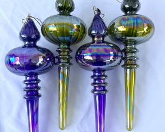 21 LargeMouthBlownArtGlassChristmasOrnaments