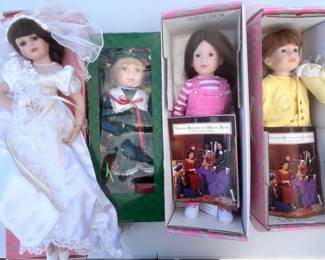 62 FourCollectibleVintagePorcelainDollsinTheirOriginalBoxes