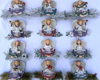 111 BradfordExchangeThomasKinkadePaintedAngelOrnaments