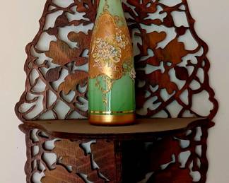 Antique shelf and vase