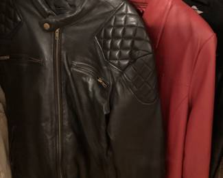 ASSORTED LADIES COATS, LEATHER JACKET