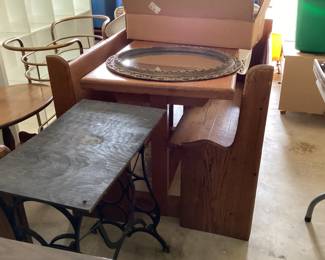 SINGER SEW TABLE, BENCH