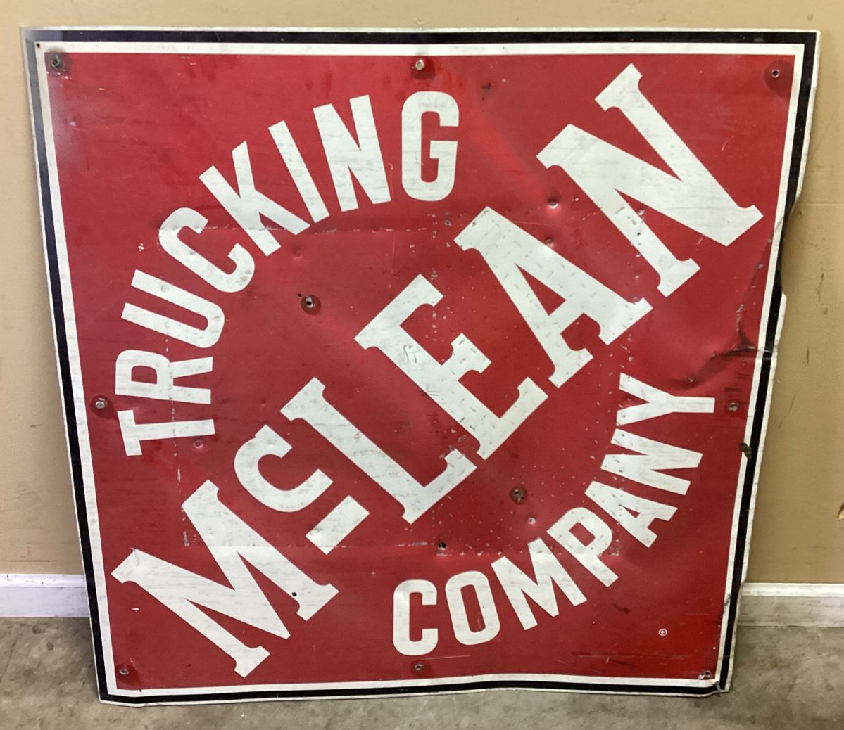 VTG. MCCLEAN TRUCKING METAL SIGN, 38in