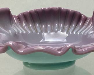  FENTON 1955 CASED LILAC TURQUOISE CENTERPIECE