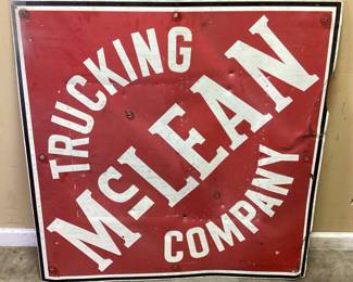 VTG. MCCLEAN TRUCKING METAL SIGN, 38in