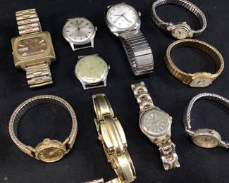  ASSORTED WATCH GROUP, GRUEN, SEIKO, BULOVA, CARVILLE, TIMEX, BENRUSS,