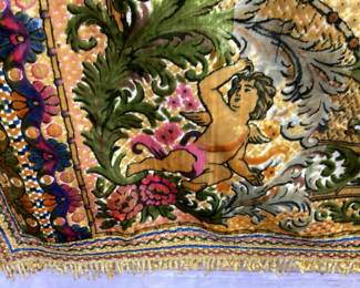 ANTIQUE CONSTANTINOPLE TAPESTRY ANTIQUE CHERUB CONSTANTINOPLE TAPESTRY MEASURING APPROX. 90" X 80''