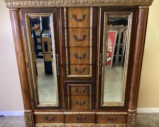 VTG. HORCHOW PULASKI MAGNIFICO MIRRORED WARDROBE ARMOIRE NO SHIPPING PICKUP ONLY