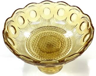 INDIANA GLASS DEVILED EGG & BARTLETT COLLINS BOWL INDIANA GLASS CO. AVOCADO DEVILED EGG, RELISH DISH & BARTLETT COLLINS REVERSIBLE GLASS COMPOTE BOWL ST. GENEVIEVE MANHATTAN AMBER
