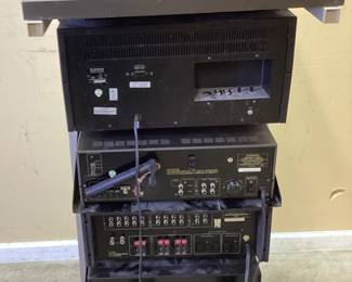 VTG. PIONEER RACK SYSTEM, DIRECT DRIVE RT-707 REEL TO REEL, STEREO TUNER TX-9500 II, CT-F1000 CASSETTE DECK, PRE AMP SPEC-1, EQUALIZER SG-9500, POWER AMP SPEC-4