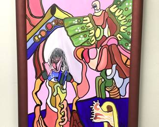 ORIGINAL BESO KAZAISHVILI "TEARS OF HAPPINESS ORIGINAL BESO KAZAISHVILI "TEARS OF HAPPINESS" ARTWORK #54. WITH APPRAISAL AND DOCUMENTATION. BESO A CHILD PRODIGY WAS INFLUENCED AND COMPARE TO SALVADOR DALI. SIZE 18x24