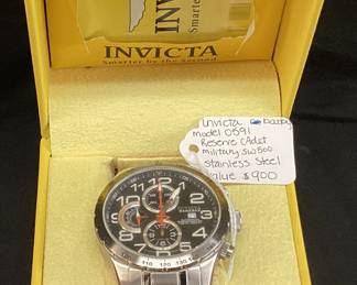 INVICTA RESERVE CADET MILITARY SW500 AUTOMATIC WATCH, 0591, 100M WATER RESISTANT, WITH BOX