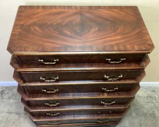MAITLAND SMITH GEORGE III STYLE TIERED MAHOGANY CHEST OF DRAWERS NO SHIPPING PICKUP ONLY