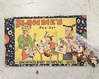 Blondie's Peg Set Game Box and Pawns