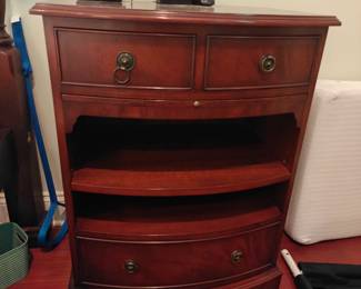 217 Pair Mahogany Bowfront Beside Chests