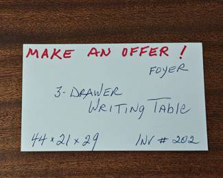 202 Three Drawer Writing Table 44x21x29