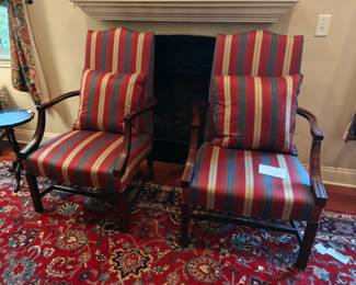 206 Pair Guardian Martha Washington Arm Chairs 27x29x42