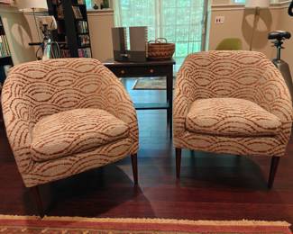 104 Pair Wesley Hall Upholstered Chairs 28x31x32