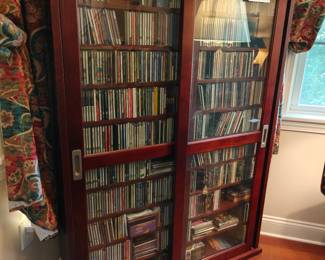 212 Sliding Doors Wood & Glass Cabinet 45x59x9.5