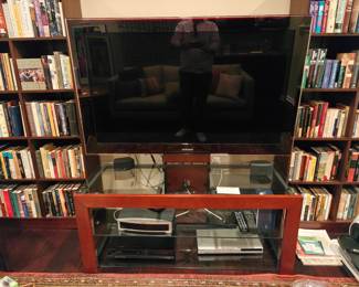 103 Wood & Glass Console with 52" Samsung TV 50x20x23