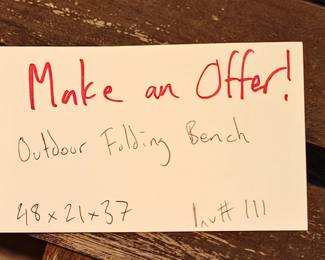 111 Chippendale Style Folding Bench 48x21x37