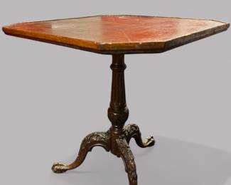Tilt Top Table With Carved Base (square Top) 