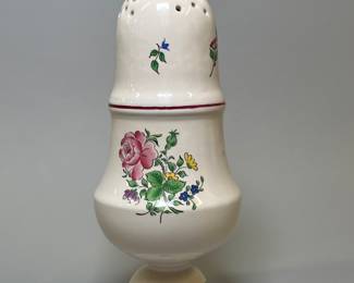 K&G Luneville Stoneware Old Strasourg Floral Muffineer Sugar Shaker 