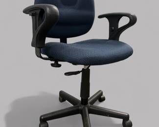 Blue Cloth Adjustable Rolling Desk Chair 