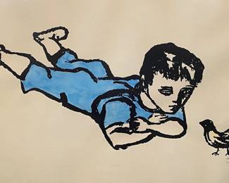 Frank Kleinholz, (american, 1901-1987), Boy With Bird, 1969 