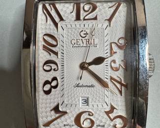 Gevril Avenue Of Americas Men's Swiss Watch With Genuine Leather Wristband 