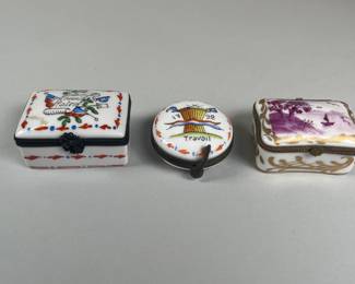 Collection Of Three Vintage Limoges Trinket Boxes 