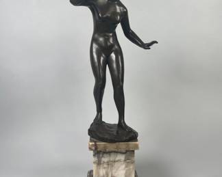 Hans Keck (German, 1875-1941) Bronze Female Nude 
