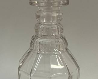 Old Form Glass Decanter With Stopper 