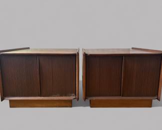 Lane Mid Century Modern Side Table Cabinets 