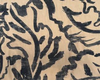 Designer Zak And Fox "Sauvage" Navy & Ivory Fabric (3.25 Yards) 