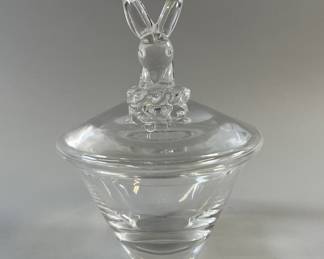 Steuben Ram's Head Covered Candy Dish 