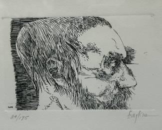 Leonard Baskin (American, 1922 - 2000) Portrait Of A Man, Etching 