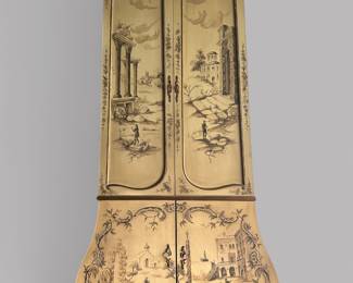 Boho Pintado Grand Tour Style Wardrobe Or Bar Cabinet 